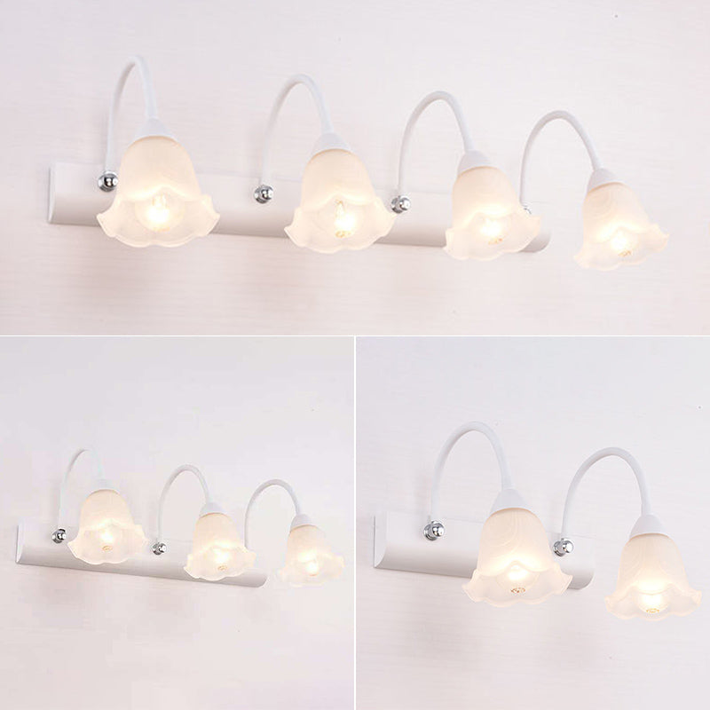 Simplicity Flower Vanity Vanity Sconce Lights Milk Glass Wall Monte Flawture