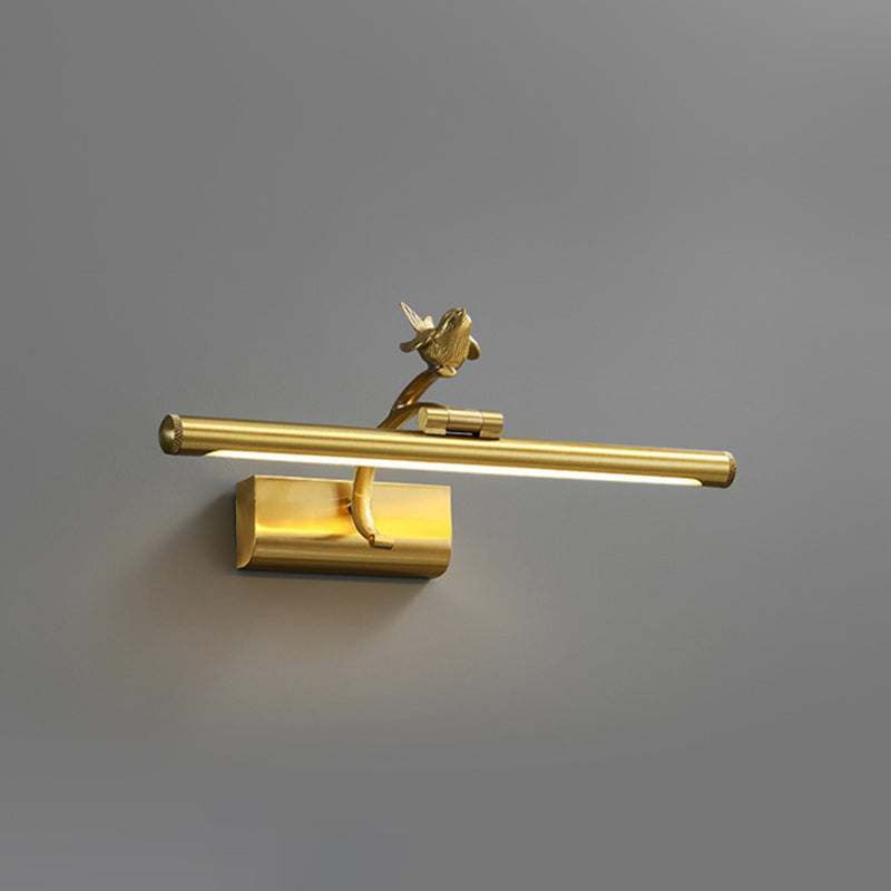 Luci da parete di vanità allungate Postmoderna semplicità Sconce da parete acrilico con uccello per il bagno