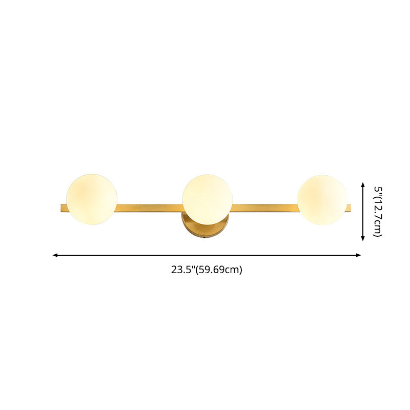 Postmodern Globe Vanity Sconce Lights Milk Glass Wall Mount Light Fixture for Bathroom