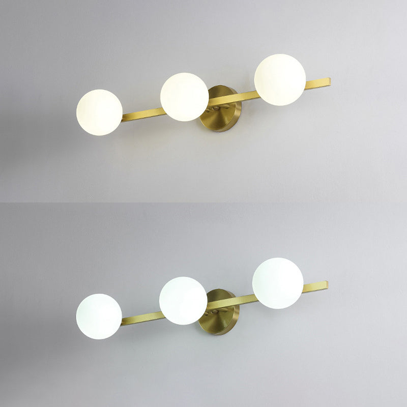 Postmodern Globe Vanity Sconce Lights Milk Glass Wall Mount Light Fixture for Bathroom