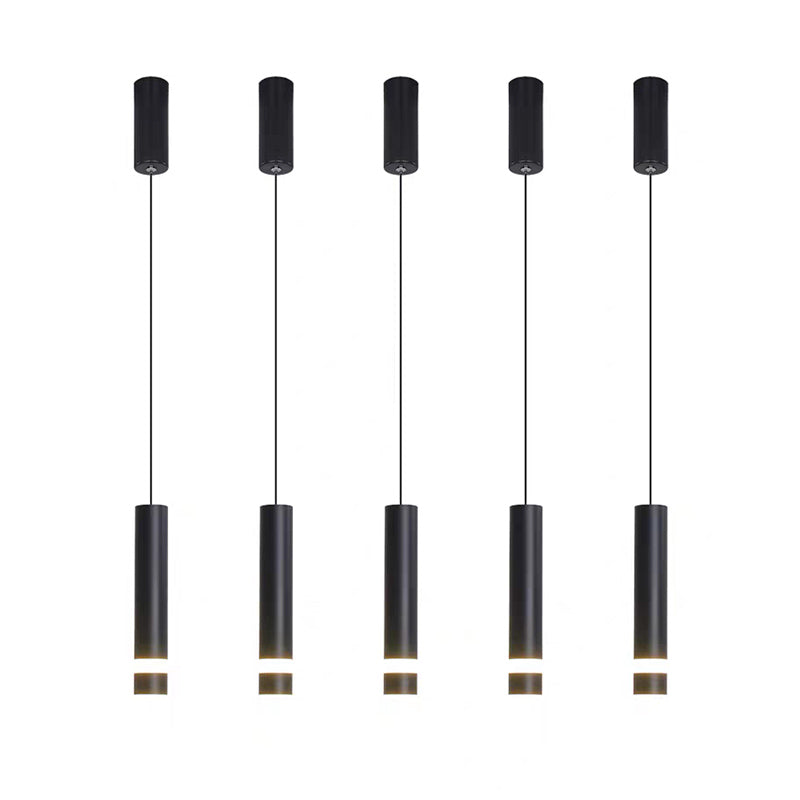 Luce a sospensione a sospensione in metallo cilindrico Light a ciondolo a LED moderno per camera da letto