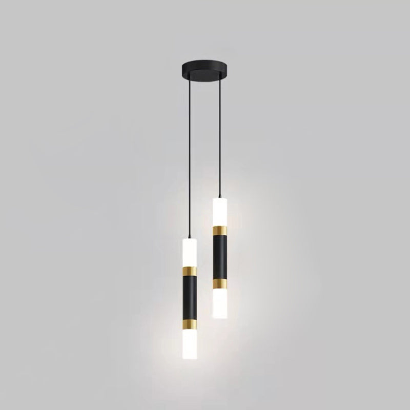 Luce a sospensione a sospensione in metallo cilindrico Light a ciondolo a LED moderno per camera da letto