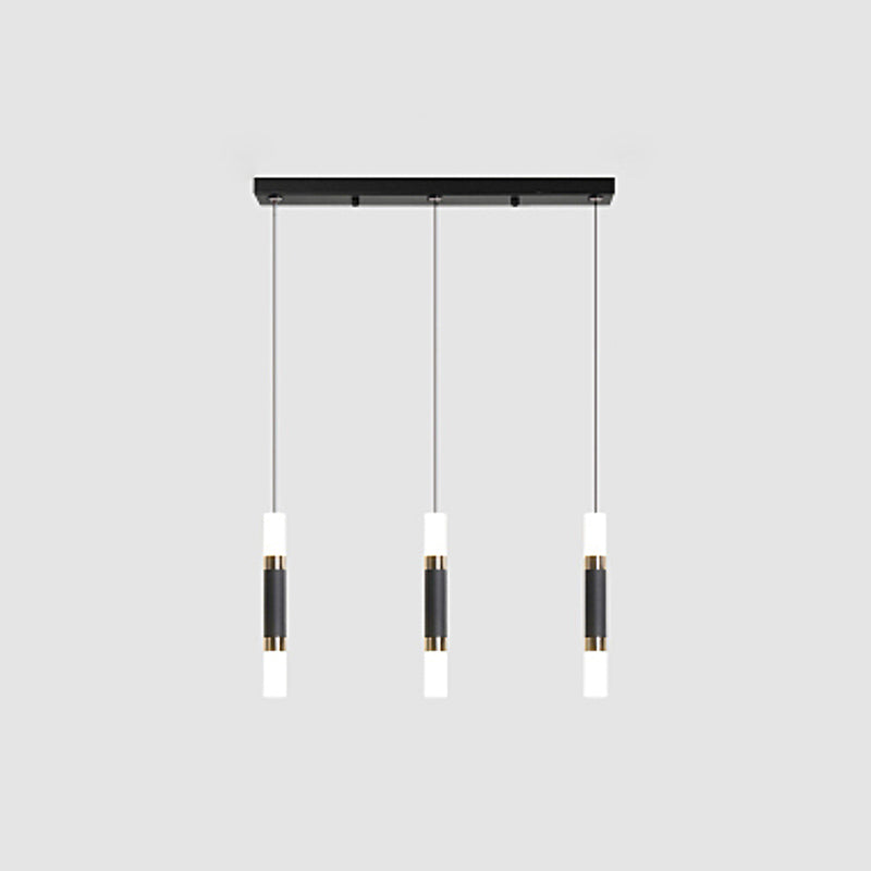 Luce a sospensione a sospensione in metallo cilindrico Light a ciondolo a LED moderno per camera da letto