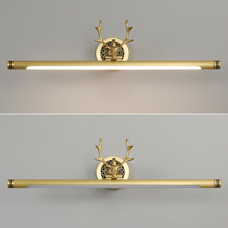 Luces de pared de tocador lineal Simplicidad vintage aplique de pared acrílica con astas para el baño