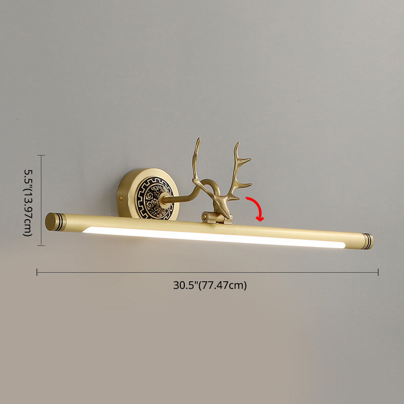 Luces de pared de tocador lineal Simplicidad vintage aplique de pared acrílica con astas para el baño