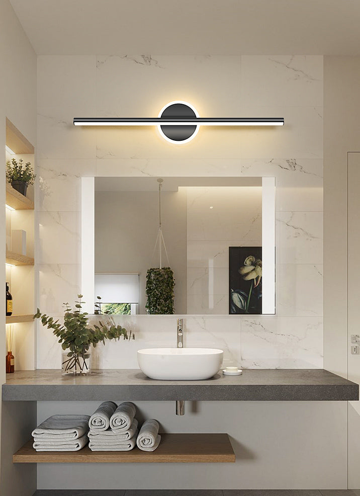 Luces de pared de tocador lineal Simplicidad posmoderna Disparo de pared acrílico para baño
