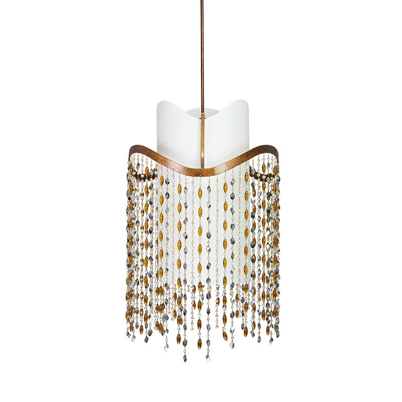 Lampada del lampadario a cascata Crystal Nordic Crystal 3 Heads Red Brown Cioncant Aione per soggiorno per soggiorno