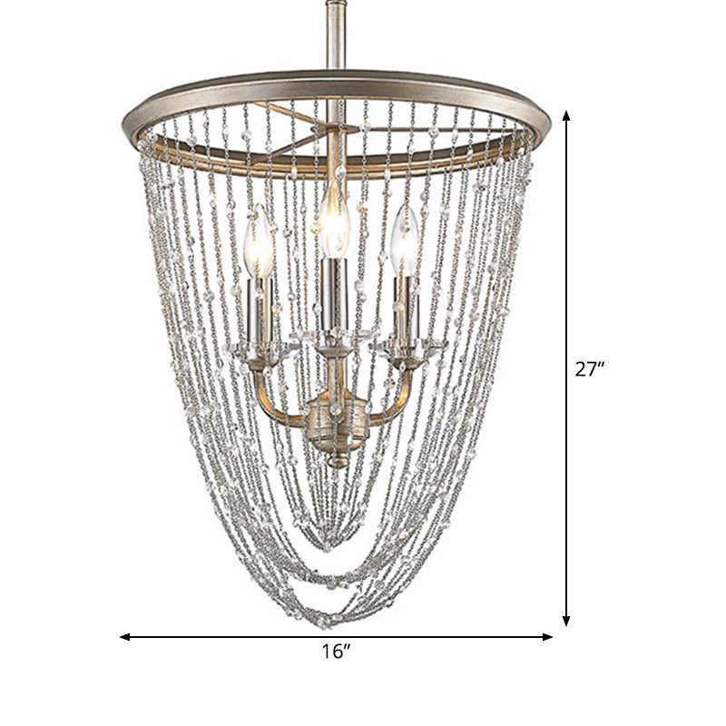 3 bollen kegel plafond kroonluchter hedendaagse kristal gesuspendeerde verlichting in goud in goud