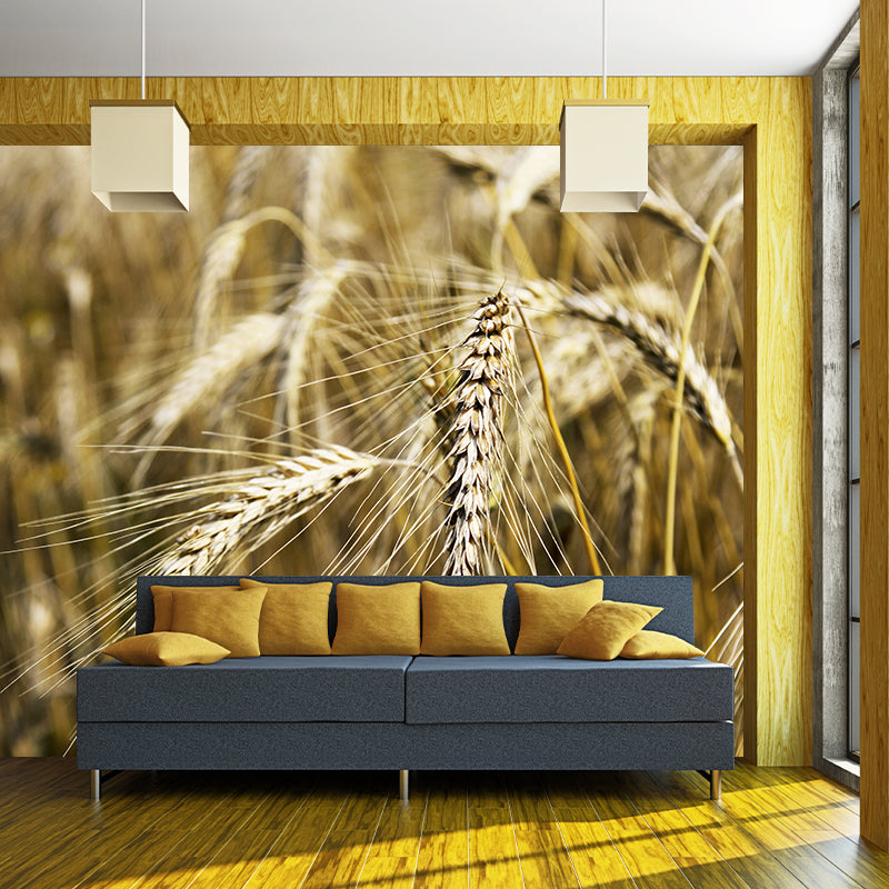 Soft Color Wheat Field Mural Wallpaper Decal Customized Modern Wall Covering for Bedroom