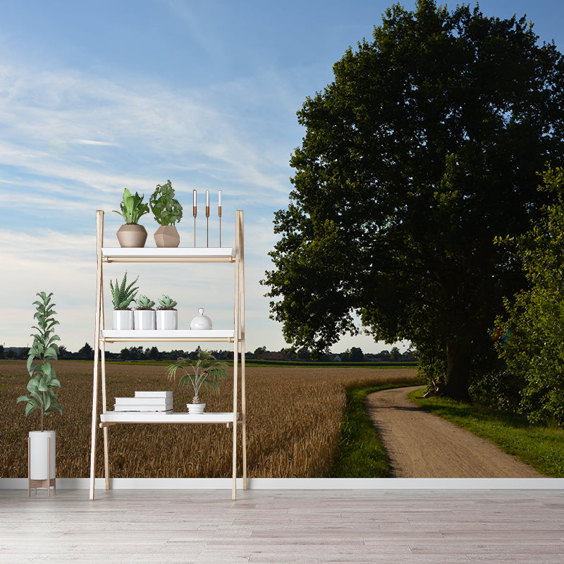 Contemporary Wheat Field Landscapes Mural Wall Decor Mildew Resistant Wall Mural Wall Art