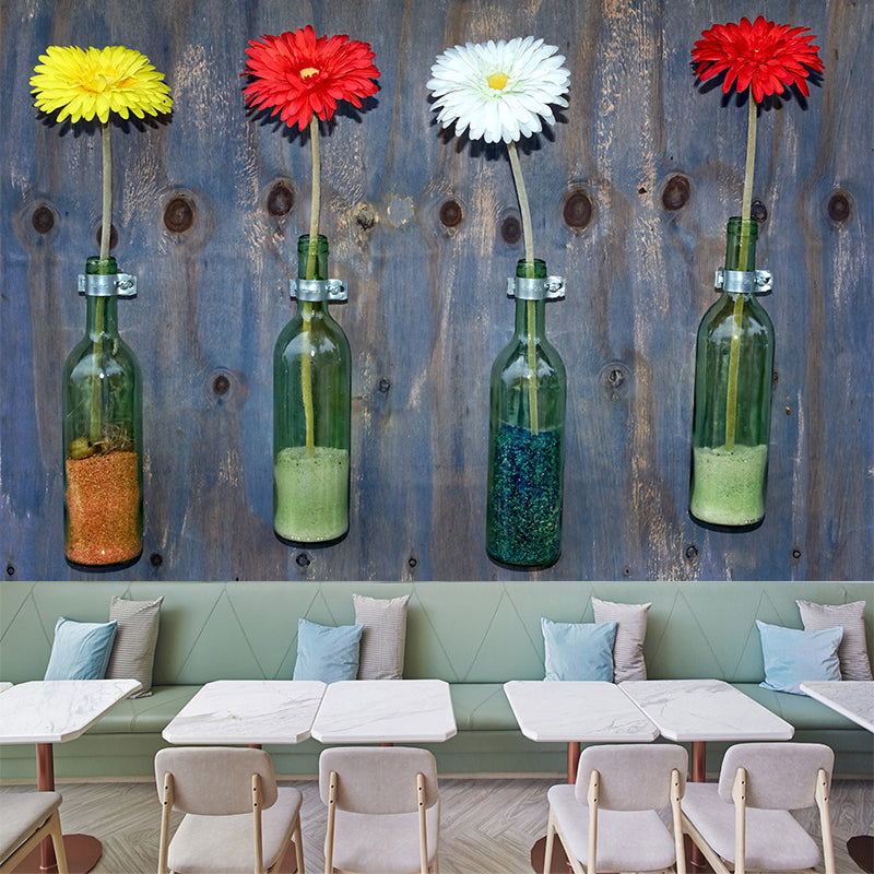 Customized Packed Flowers Mural Decal Environmental Wallpaper for Living Room Wall Art