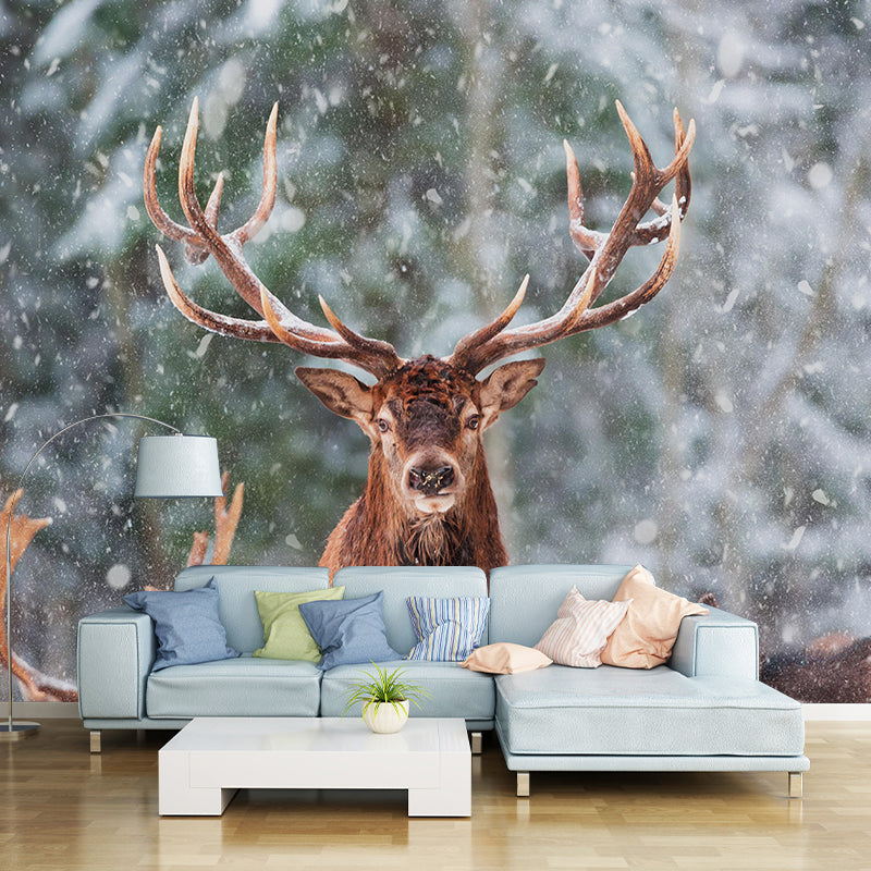 Modern Bucks Mural Wall Decor Mildew Resistant Living Room Wall Mural Wall Art