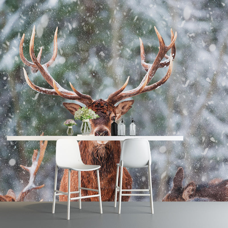 Modern Bucks Mural Wall Decor Mildew Resistant Living Room Wall Mural Wall Art