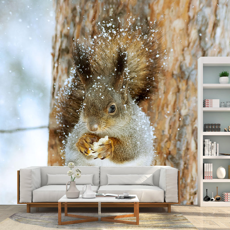 Lovely Squirrel Wallpaper Mural Decal Customized Modern Wall Covering for Bedroom