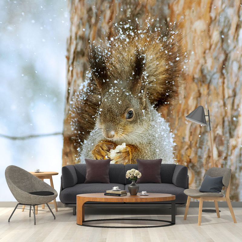 Lovely Squirrel Wallpaper Mural Decal Customized Modern Wall Covering for Bedroom