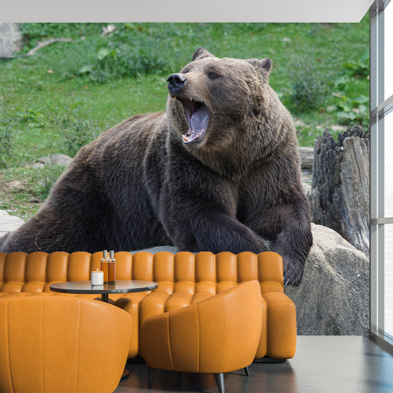 Modern Bear Mural Wall Decor Mildew Resistant Living Room Wall Mural Wall Art