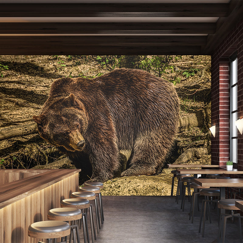 Modern Bear Mural Wall Decor Mildew Resistant Living Room Wall Mural Wall Art