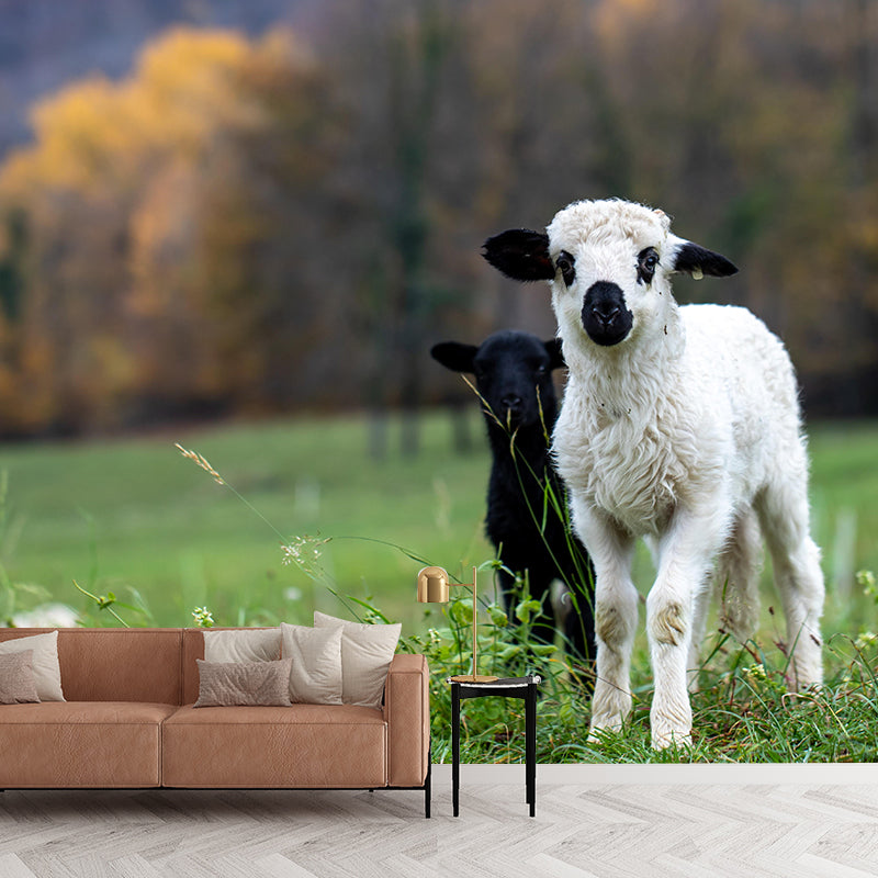 Customized Docile Sheep Mural Decal Eco-friendly Wallpaper for Living Room Wall Art