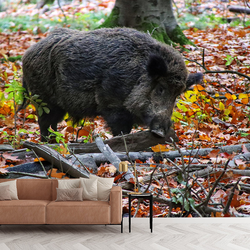 Photography Wild-Boar Mural Wall Decor Mildew Resistant Living Room Wall Mural for Decoration