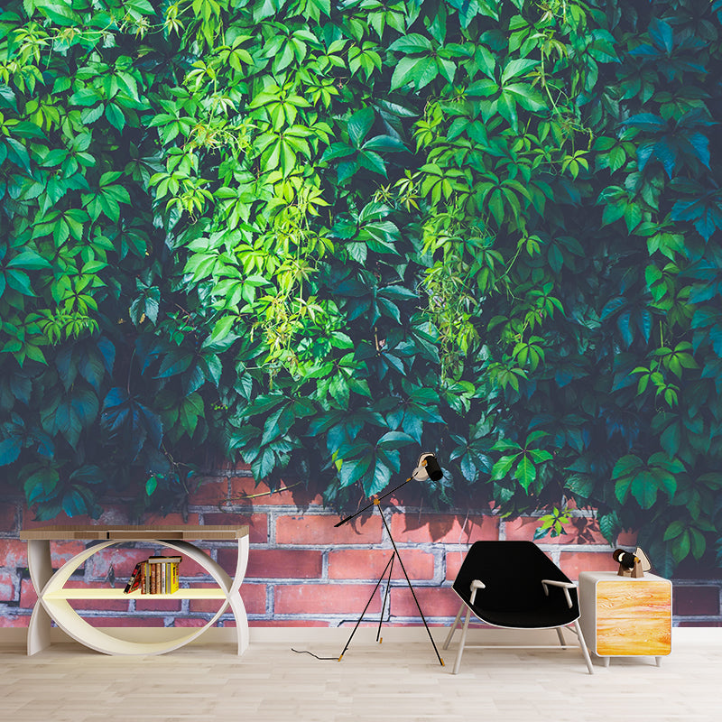 Customized Modern Grapevine Mural Wallpaper Green Plants Mildew Resistant