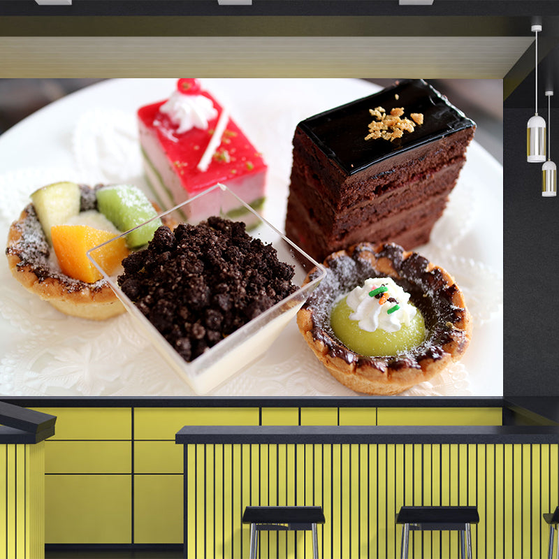 Soft Color Dessert Painting Mural Decal Modern Commercial Use Eco-friendly Wall Covering