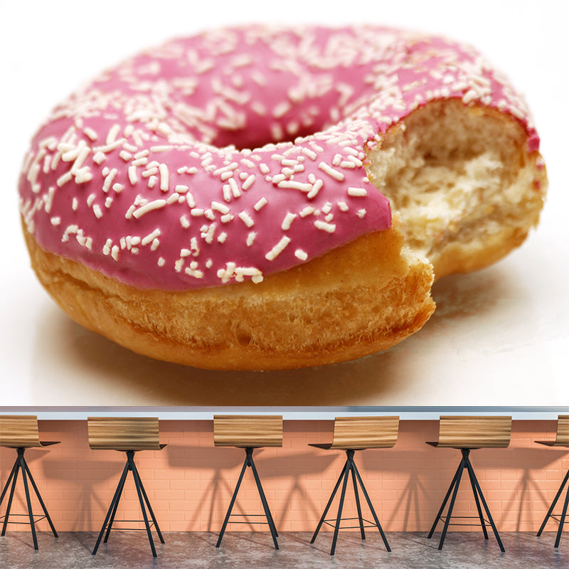 Customized Modern Donut Food Mural Wallpaper Commerce Shop Mildew Resistant