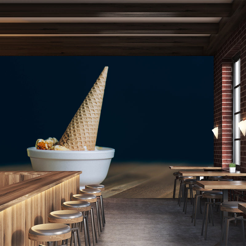 Delicious Ice Cream Mural Wallpaper Decorations for Dessert Shop Kitchen