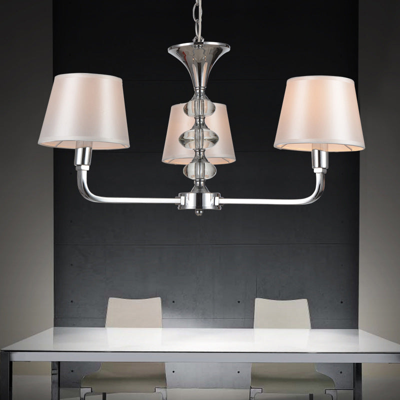 3 lampadine il lampadario affusolato leggero tradizionale tessuto beige appuntamento a soffitto appeso per cucina