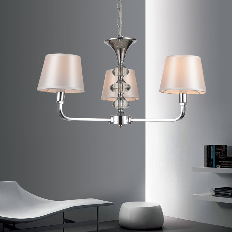 3 lampadine il lampadario affusolato leggero tradizionale tessuto beige appuntamento a soffitto appeso per cucina
