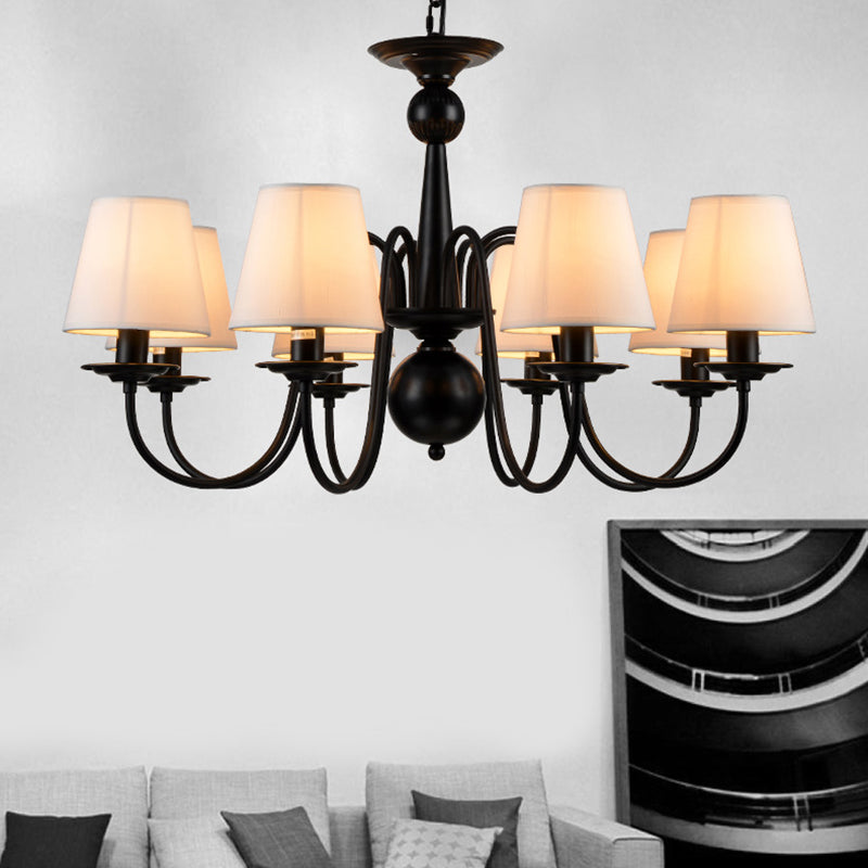 Lampada il lampadario 3/5/6 luci lampada tradizionale in tessuto bianco conico lampada a sospensione per soggiorno