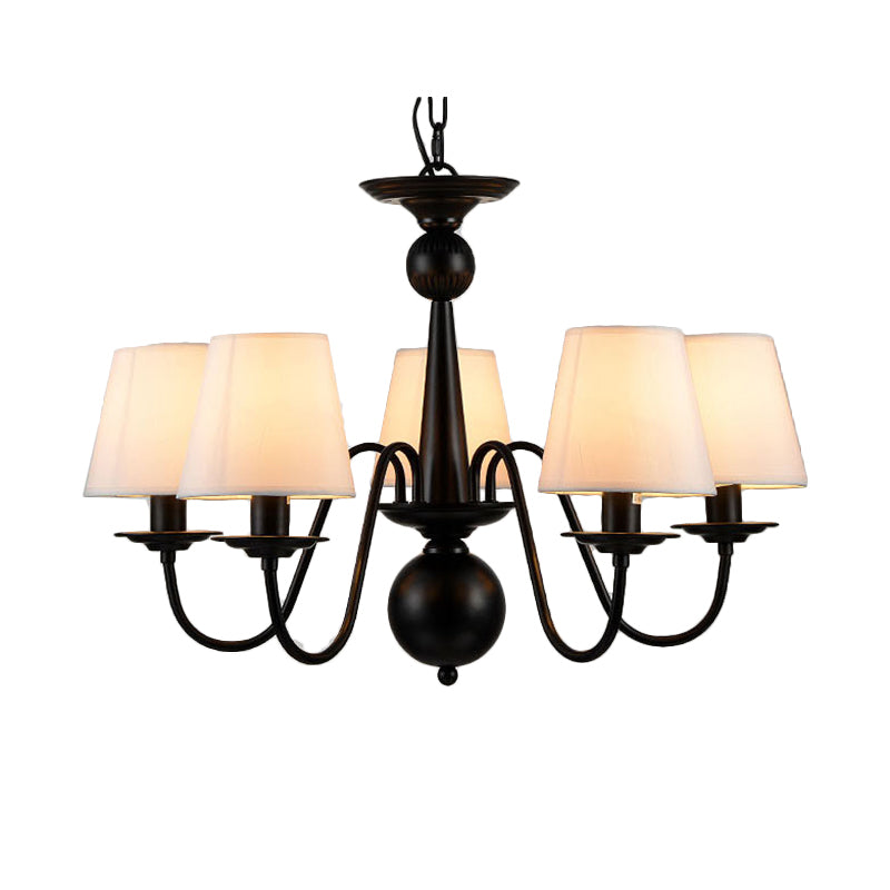 Lampada il lampadario 3/5/6 luci lampada tradizionale in tessuto bianco conico lampada a sospensione per soggiorno