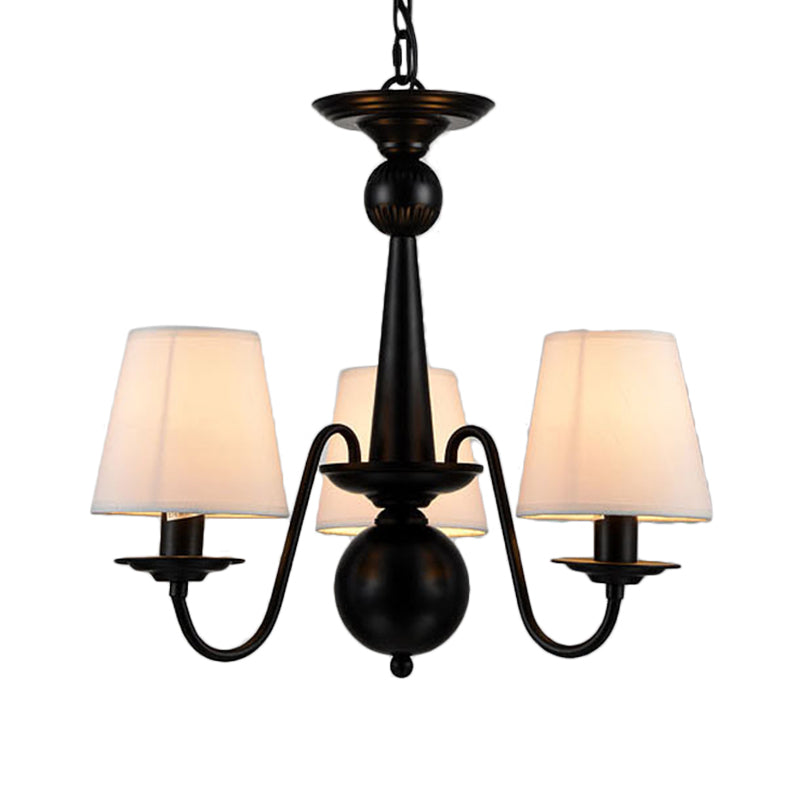 Lampada il lampadario 3/5/6 luci lampada tradizionale in tessuto bianco conico lampada a sospensione per soggiorno