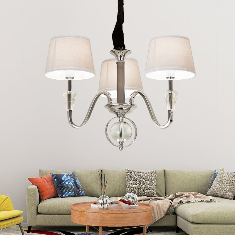 3/6 bulbi cono lampadario leggero classico tessuto bianco Appuntamento appiccicoso per la camera da letto