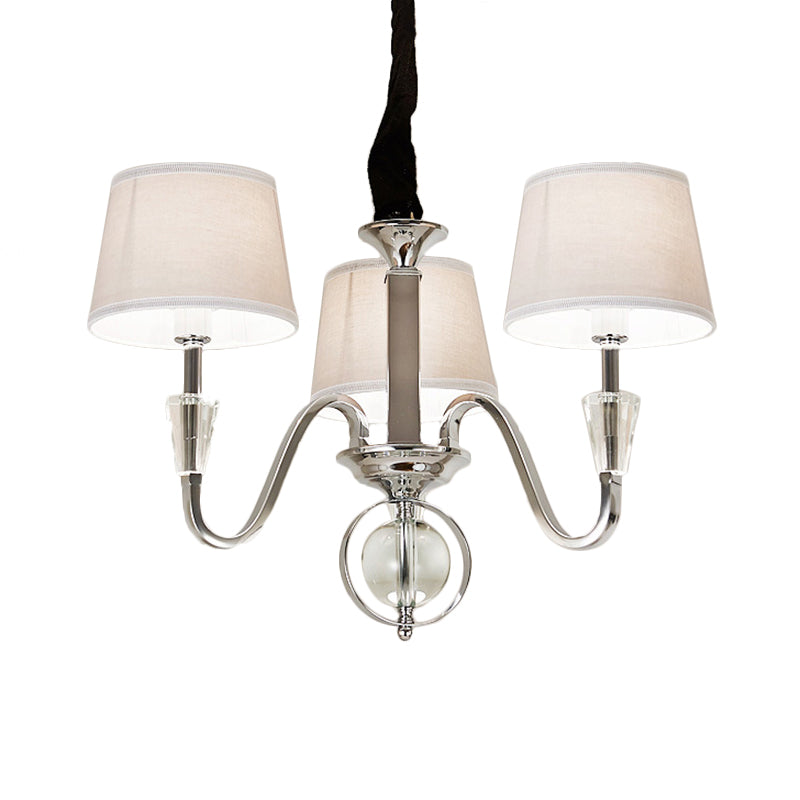 3/6 bulbi cono lampadario leggero classico tessuto bianco Appuntamento appiccicoso per la camera da letto