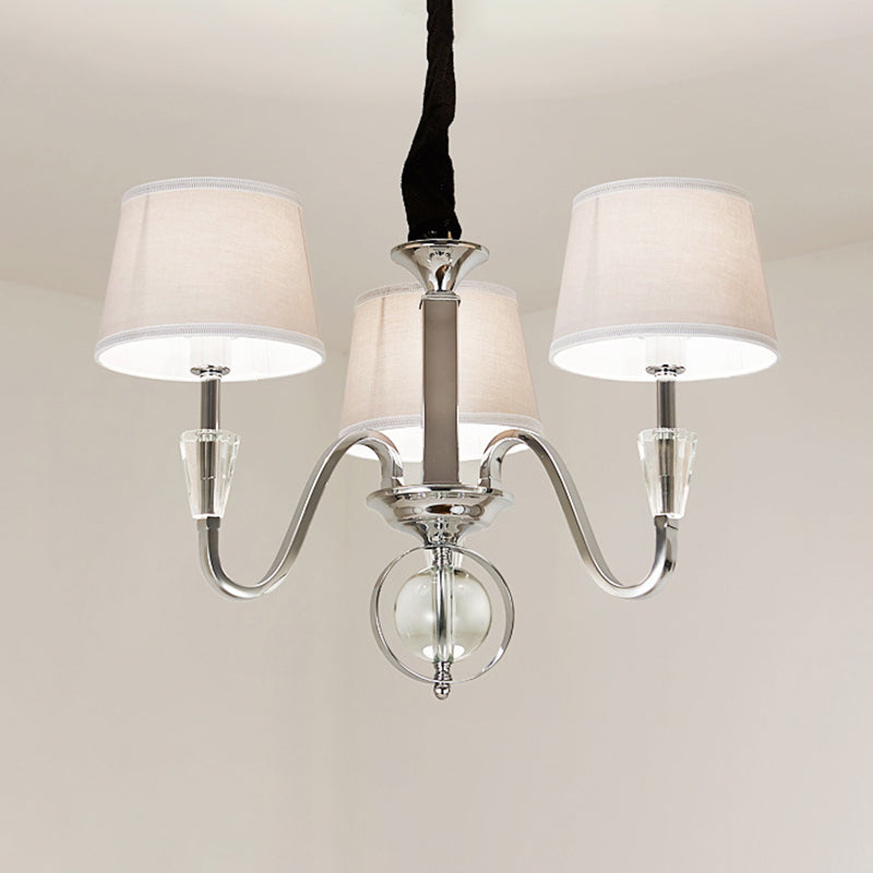 3/6 bulbi cono lampadario leggero classico tessuto bianco Appuntamento appiccicoso per la camera da letto