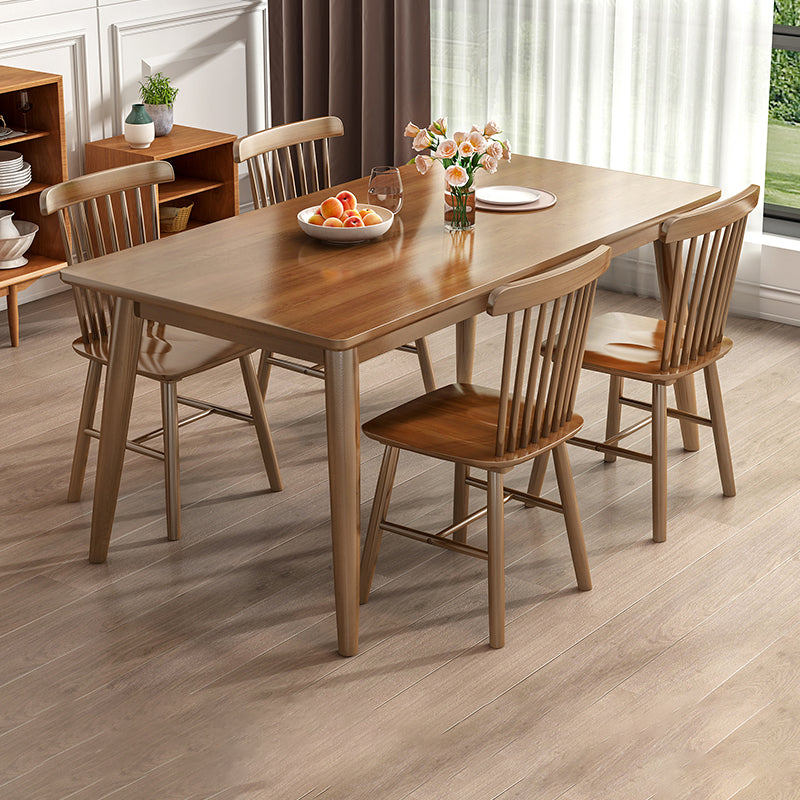 Modern Style Solid Wood Dining Set with Standard Height Table and 4 Legs Base for Home Use