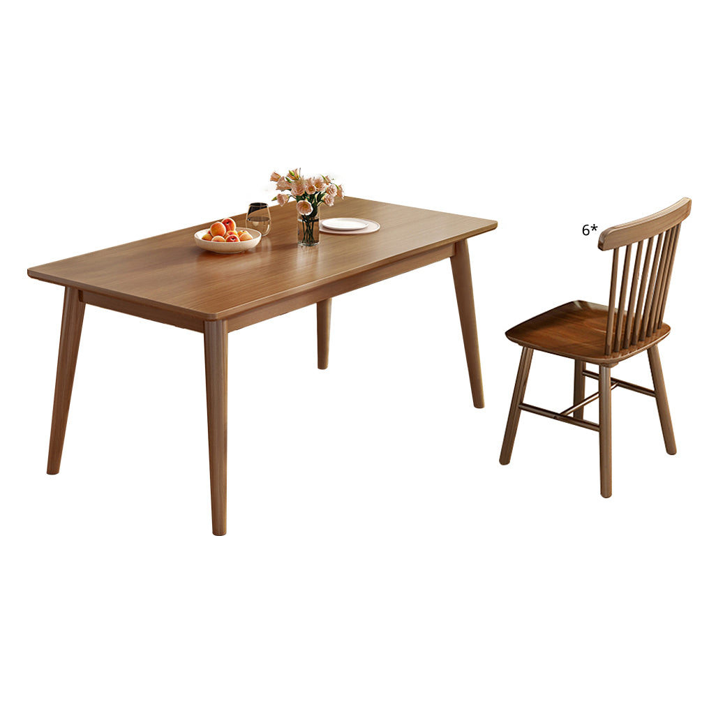 Modern Style Solid Wood Dining Set with Standard Height Table and 4 Legs Base for Home Use