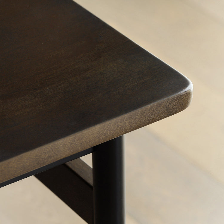 Modern Style Solid Wood Dining Set with Brown Table and 4 Metal Legs Base for Home Use