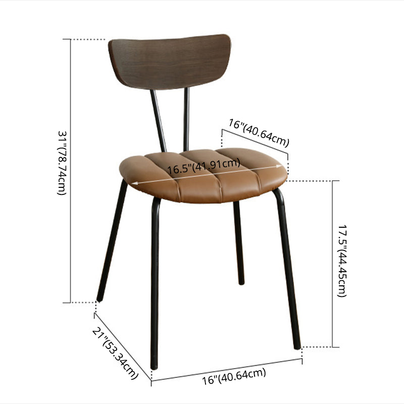 Modern Style Solid Wood Dining Set with Brown Table and 4 Metal Legs Base for Home Use