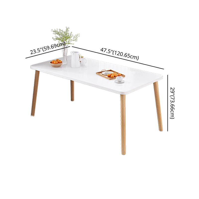 Contemporary Rectangle Shape Standard Dining Set MDF Natural Dining Set with 4 Legs Base