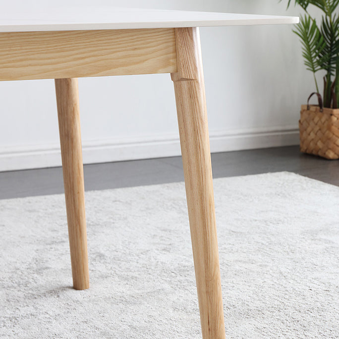 Modern Style Standard Height Table with Sintered Stone Dining Table and 4 Solid Wood Legs Base
