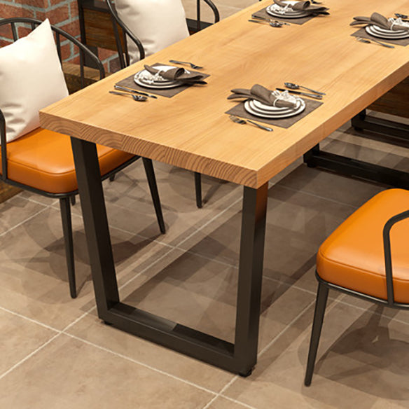 Rectangle Industrial Solid Wood Dining Room Set Double Pedestal Table Dining Table Sets