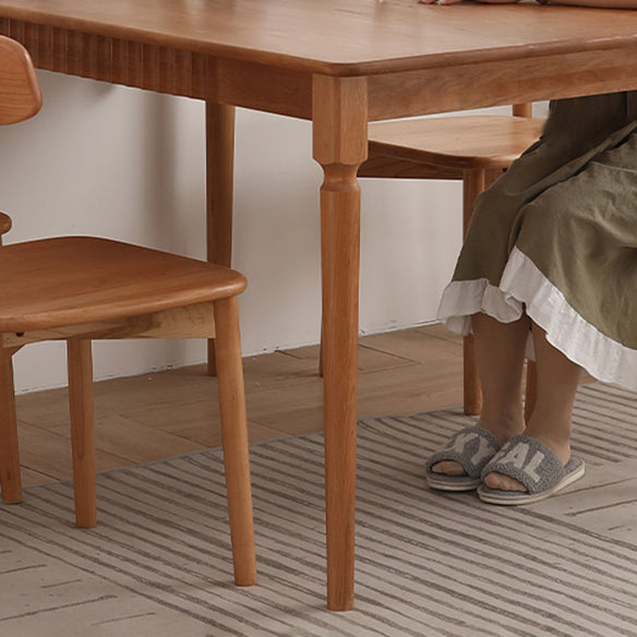 Contemporary Solid Wood Top Dining Room Set Built-in Drawer Design Dining Table Furniture