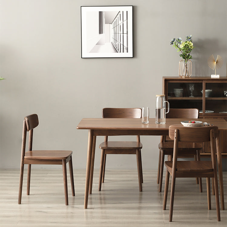 Contemporary Solid Wood Top Dining Room Furniture with Wooden 4 Legs Table Dinette Set