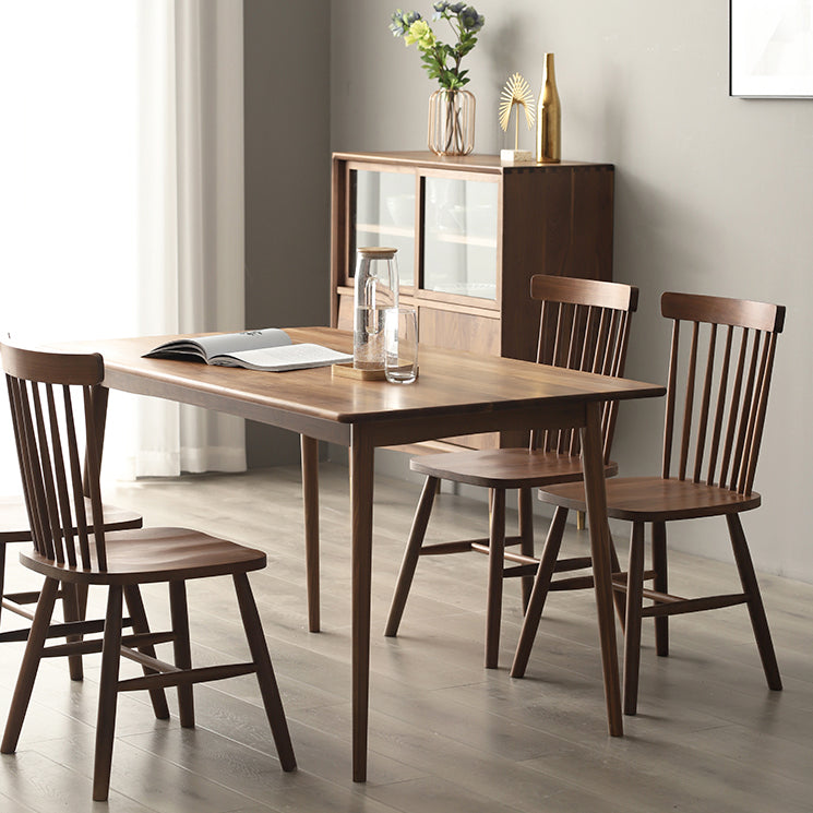 Contemporary Solid Wood Top Dining Room Furniture with Wooden 4 Legs Table Dinette Set