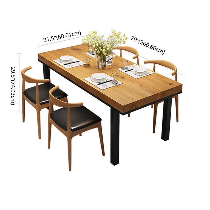 Industrial Style Solid Wood Dining¬†Room¬†Set with Rectangle Shape Dining Table Furniture