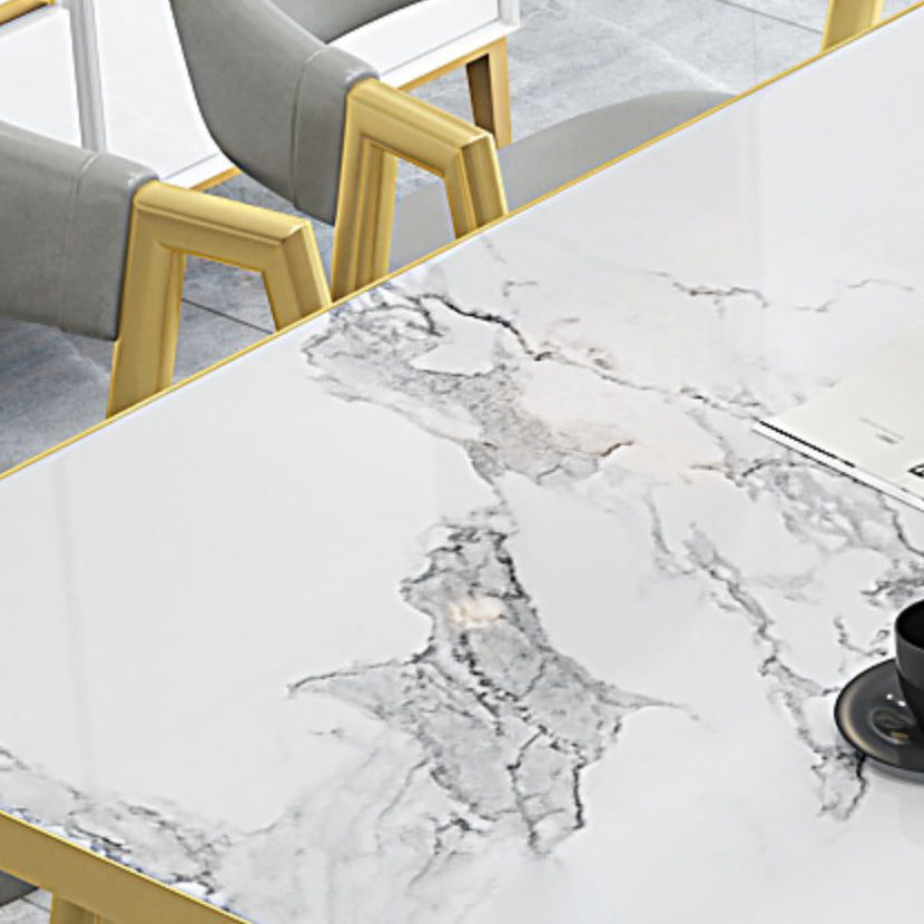 Skandinavische Sintersteinkühlung 5 Stück Esseet Set mit Rechtecktisch Esszimmer Set