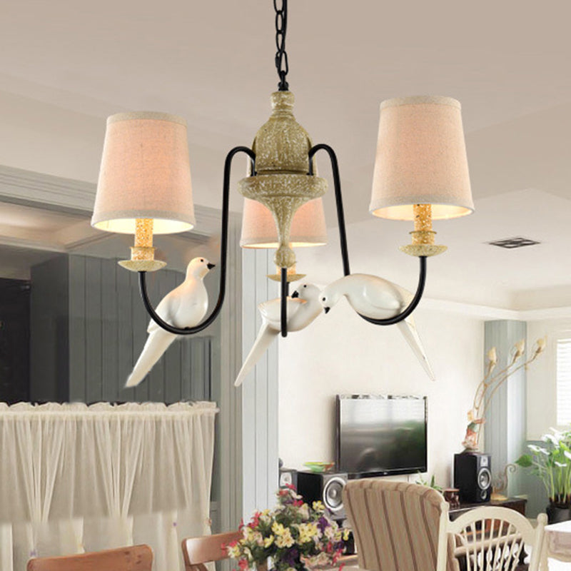 3/8 luci tessuto lampadario appeso il lampadario tradizionale sala da pranzo affusolata a sospensione lampada a sospensione