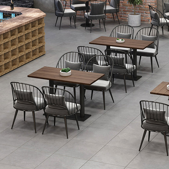 Industrial Style Solid Wood Top Dining¬†Room¬†Set with Rectangle Shape Dining Table Furniture