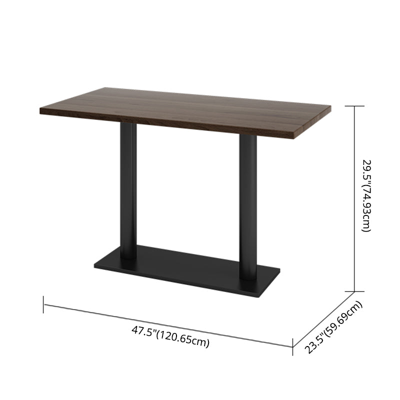 Industrial Style Solid Wood Top Dining¬†Room¬†Set with Rectangle Shape Dining Table Furniture